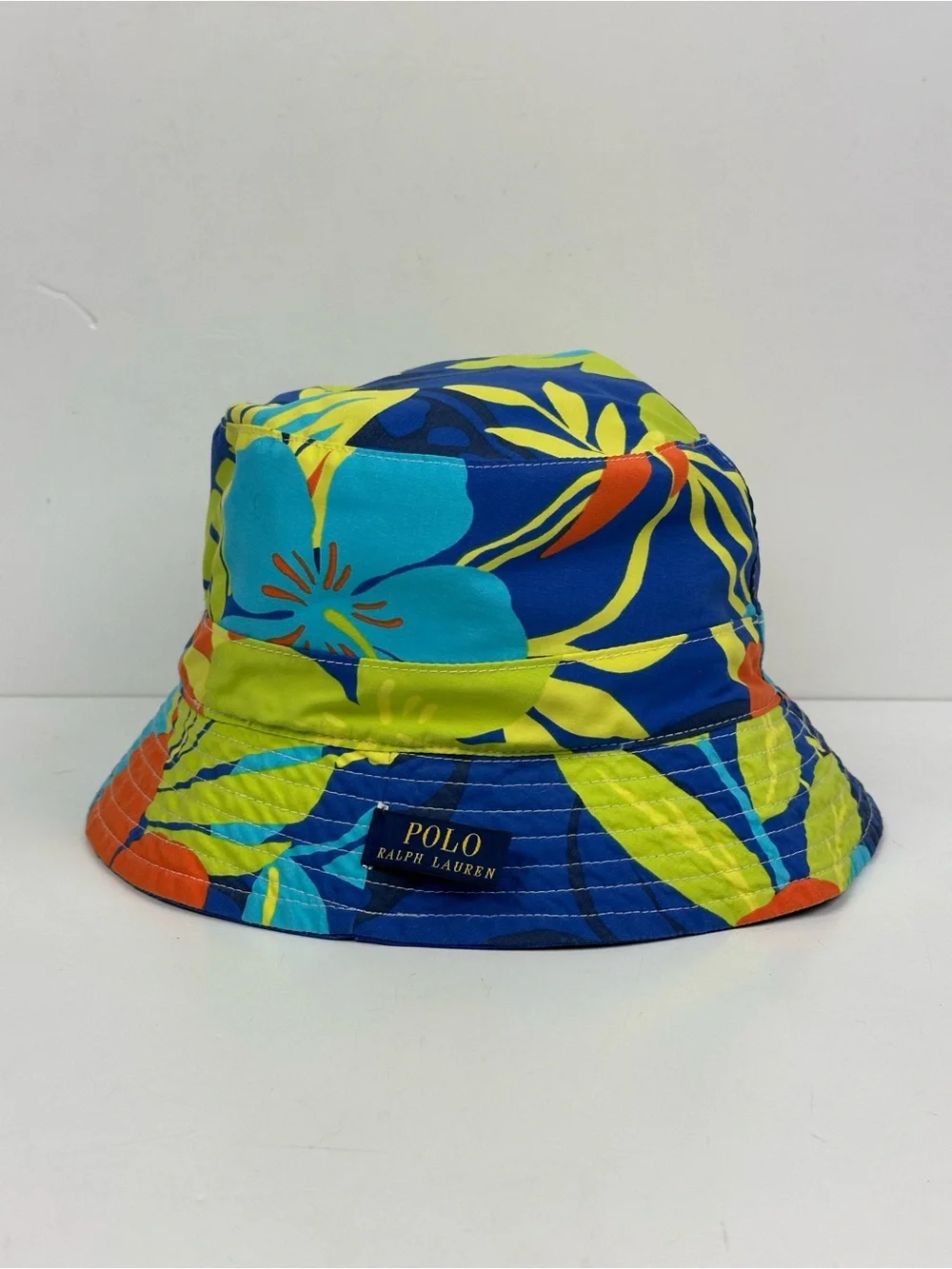 Polo by Ralph Lauren Hawaiian Print Blue & Green Reversible Bucket Hat
